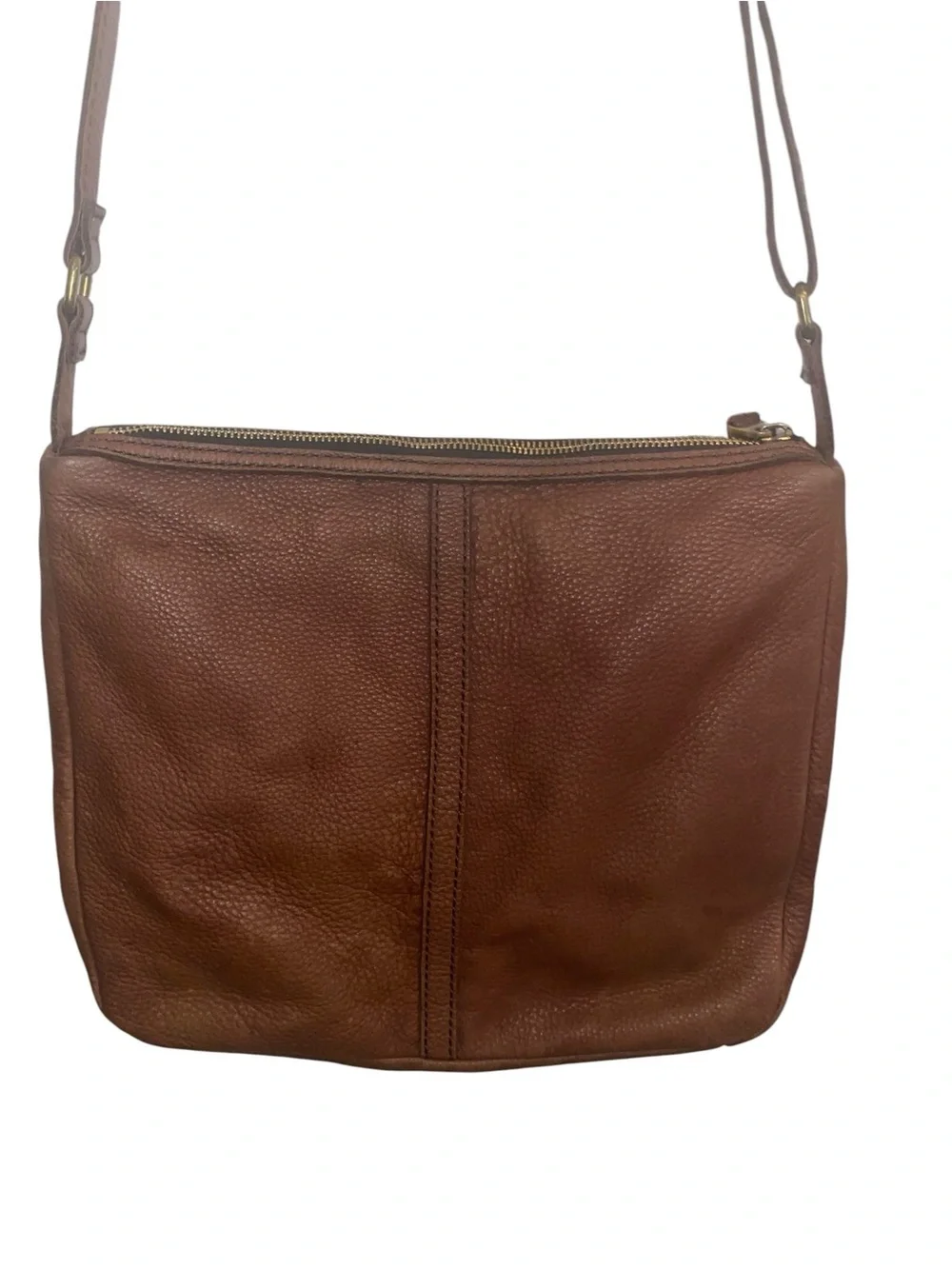 Fossil Erin Crossbody classic pebbled Brown leather Crossbody bag boho western - Picture 7 of 13
